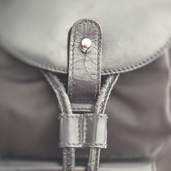 Gucci Vintage Bamboo Leather and Nylon Mini Backpack main image 13